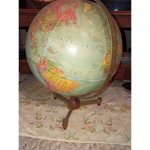 Vintage Replogle Stereo Relief Globe 12" With Tripod Stand